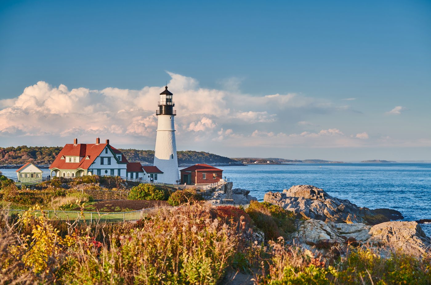 Portland Head Light lighthouse on the Maine coast