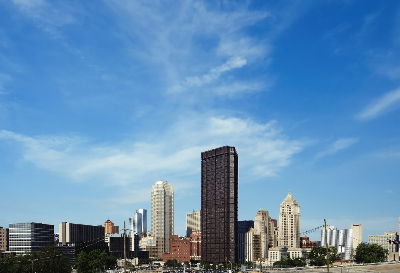 The Pittsburgh, Pennsylvania skyline on a clear day
