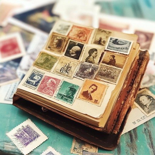 A colorful vintage stamp collection