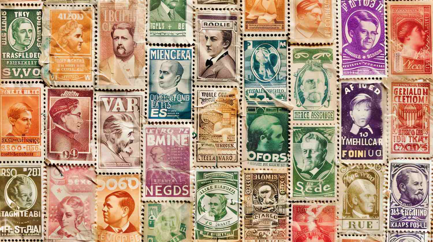 A stamp album alongside handwritten collector notes